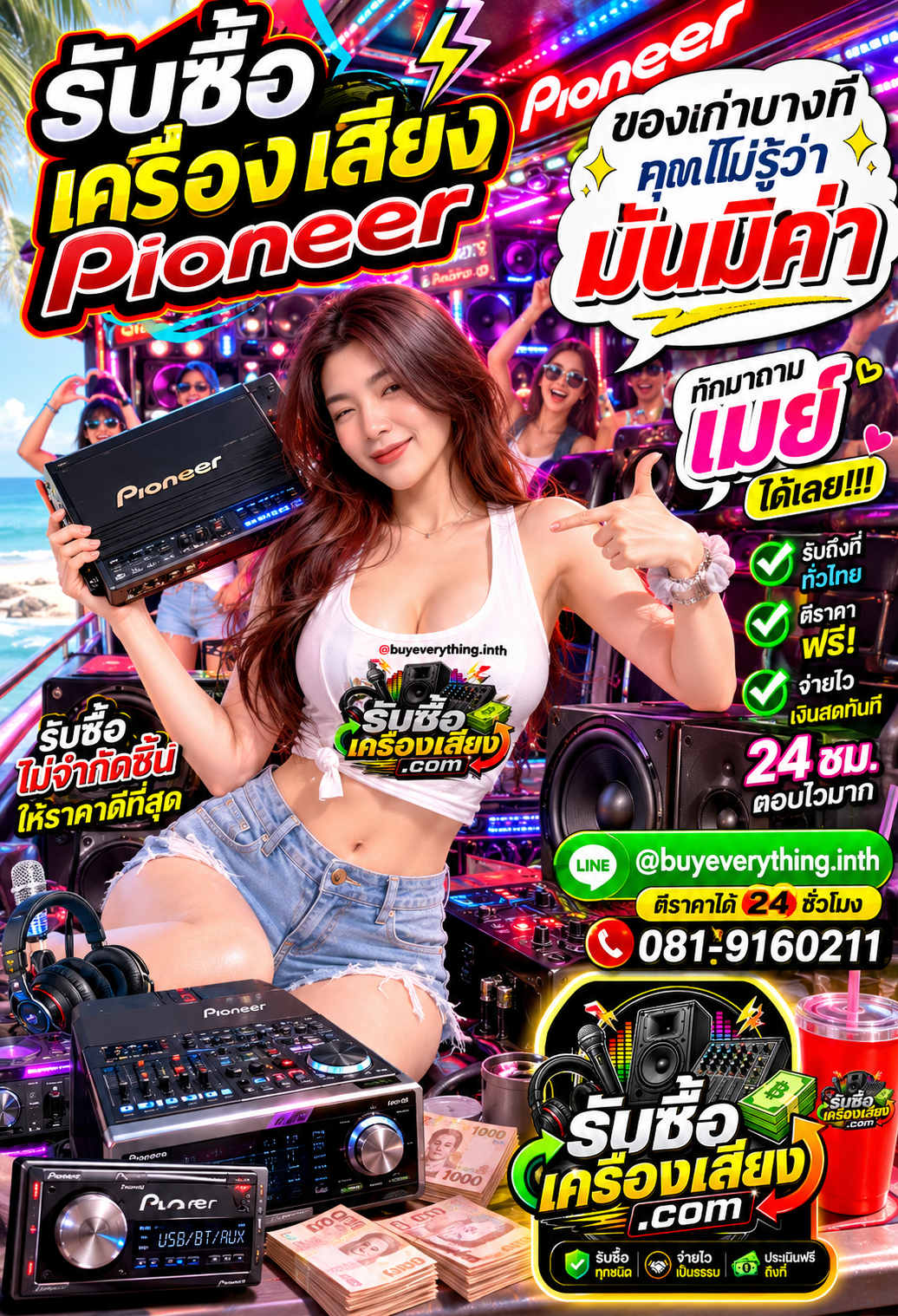 ติดต่อรับซื้อ เครื่องเสียง Pioneer ตอบเร็ว รับซื้อถึงที่
