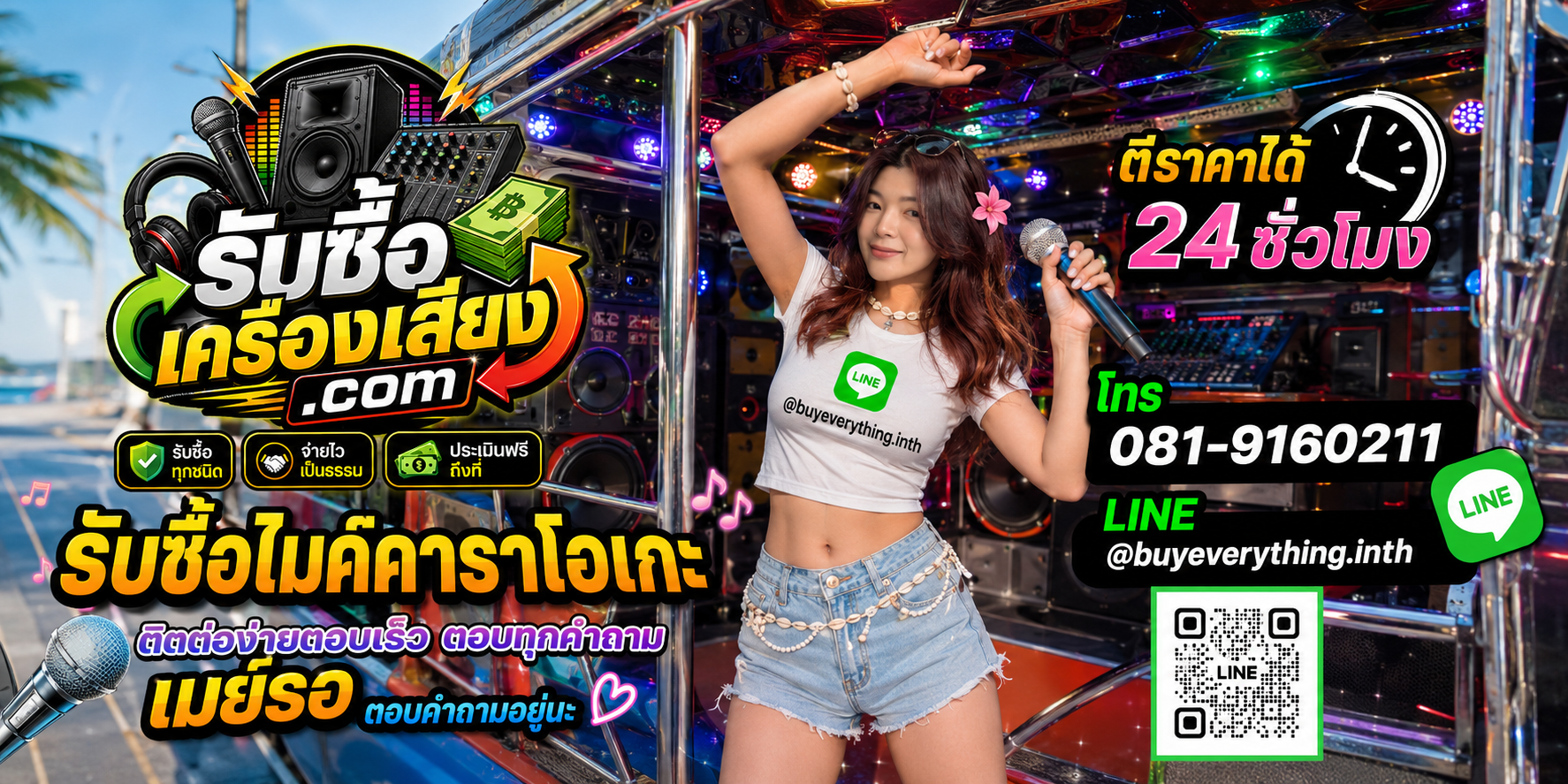 รับซื้อไมค์คาราโอเกะ ติดต่อทาง Line @buyeverything.inth โทร 081-9160211